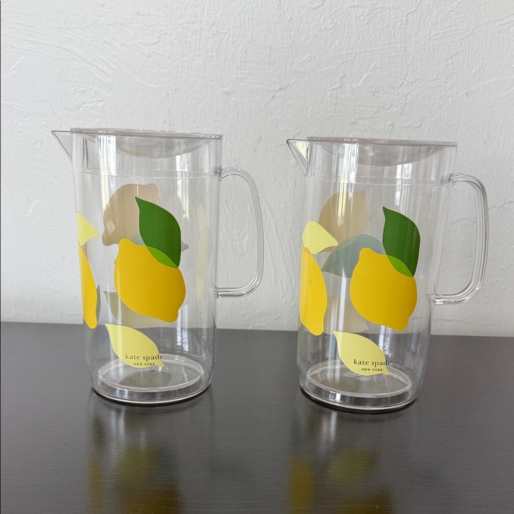 Kate Spade Clear Lemonade Pitcher Set with Lemon Design